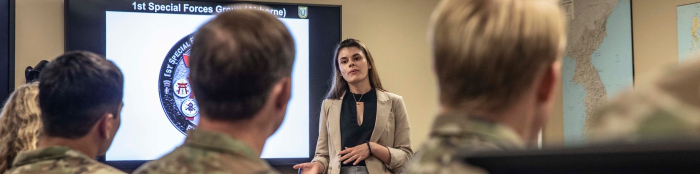 Taylor Cox presenting research