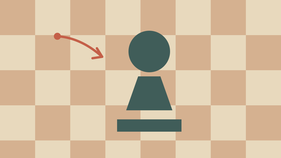 Illustration of a chess piece on a board